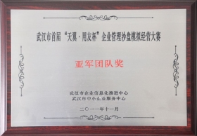 2011年荣获武汉市首届“天翼.用友杯”企业管理沙盘模拟经营大赛亚军团队奖
